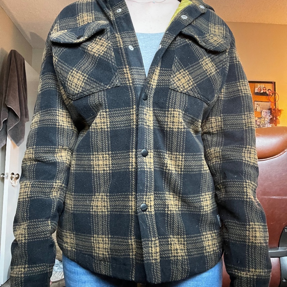 BOWERED FLEECE LONG SLEEVE JACKET - DARK KHAKI